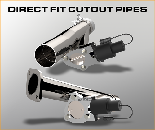 1) Electric Exhaust Cutouts - Direct Fit Aggressor Cutout Pipes