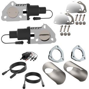 Dual 2.25 Inch QTP Electric Exhaust Cutout DIY Combo Kit