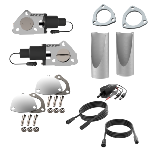 Dual 2.50 Inch QTP Electric Exhaust Cutout DIY Combo Kit