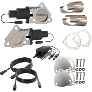 Dual 2.75 Inch QTP Electric Exhaust Cutout DIY Combo Kit