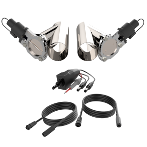 Dual 3.5 Inch QTP Electric Exhaust Cutout Combo Kit
