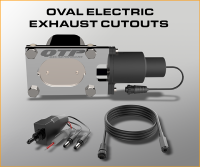 Electric Exhaust Cutouts - Universal Fit - Oval Low Profile Electric Exhaust Cutouts